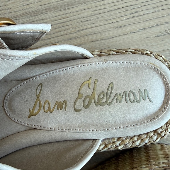 Sam Edelman Rattan Platform Slides - Picture 2 of 7